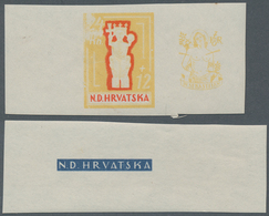 Kroatien: 1944. War Invalids Relief Fund. 7K + 3,50 K Rose, 16 K + 8 K Pale Green, 24 K + 12 K Yello - Kroatië