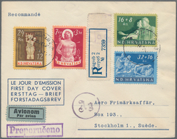 Kroatien: 1944. Registered Airmail Letter To A Swedisch Stamp Dealer (the Envelope Used Was Supplied - Croatia