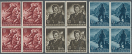 Kroatien: 1944. Three Years Croatia. 3.50L + 1.50K Red-brown, 12.50K+6,50 K Blue And 18K-9K Blackish - Croatia