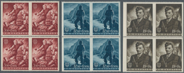 Kroatien: 1944. Three Years Croatia. 3.50L + 1.50K Red-brown, 12.50K+6,50 K Blue And 18K+9K Blackish - Croatia