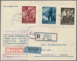 Kroatien: 1944. Registered Airmail Letter To A Swedisch Stamp Dealer - The Envelope Used Was Supplie - Croatia