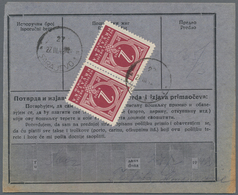 Kroatien - Portomarken: 1942. Black/Grey-blue Old Type Repalcement Parcel Card ("Naknadni Sprovodni - Croatie