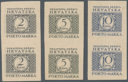 Kroatien - Portomarken: 1942 - 1943. Postage Due. Proofs. 2 K Black And Pale Grey, 5 K Olive Brown ( - Kroatië