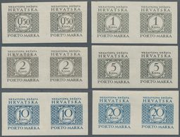 Kroatien - Portomarken: 1942. Postage Due. Set Of Six, Imperforated, In Mint Never Hinged Horizontal - Croazia