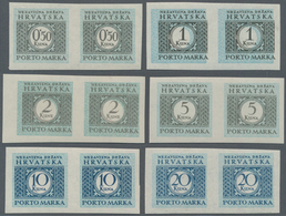 Kroatien - Portomarken: 1942. Postage Due. Set Of Six, Imperforated, Design 25 X 24 1/4 Mm, In Mint - Croatia