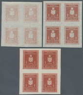 Kroatien - Dienstmarken: 1942. Officials. 1 K Pale Brown Red, Imperforated, Pelure Paper, Showing BA - Croatie