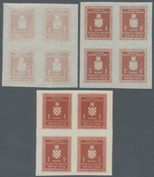 Kroatien - Dienstmarken: 1942. Officials. 1 K Pale Brown Red, Imperforated, Pelure Paper, Showing BA - Croazia