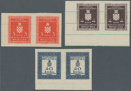 Kroatien - Dienstmarken: 1942. Officials. 3 K Sarlet, 4 K Brown-violet And 40 K Blue-black, Imperfor - Croatie