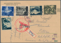 Kroatien - Ganzsachen: 1943. 1.50 K Dull Green And Black/pale Chamois Stationery Card, Registered To - Croatia