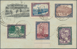 Lettland: 1925, 300 Years Of LIBAU Township, Complete Perforated Set On Special Card With With Depos - Lettonie
