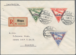 Lettland: 1931/1933, Two Airmail Covers "RIGA-KAUNAS 1./2.6. 1933 And RIGA-LIBAU (LIEPAJA) 6.12.1931 - Lettonia