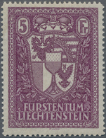Liechtenstein: 1935, Freimarke 5 Fr. Rotviolett, Postfrisch, Signiert Raybaudi. Mi. 850,- €. - Andere & Zonder Classificatie