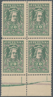 Litauen: 1920. National Assembly. SPECIAL PRINTING. 20s Green And Mauve Instead Of Green And Yellow - Lituanie