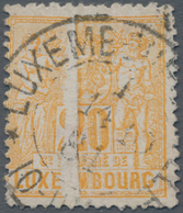 Luxemburg: 1882, 20c. Orange-yellow With Distinctive Vertical Paper Fold, Postally Used "LUXEMBOURG - Andere & Zonder Classificatie