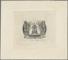 Luxemburg: 1945. Epreuve D'artiste Signée In Black For 20f+20f Value Of The Issue "Our Lady Of Lusem - Autres & Non Classés