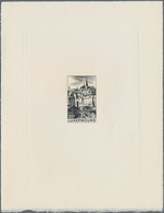 Luxemburg: 1948, Definitives "Pictorials", 20fr. "Luxembourg-Ville" Epreuve D'artiste In Black. - Autres & Non Classés