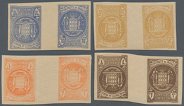 Monaco: Ca.1900. Dimension Yvert #1/8. Set Of 8 Tète-béche Essay Gutter Pairs. ÷ Ca.1900, Dimension - Ongebruikt