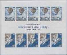 Monaco: 1983, Europa-CEPT ‚Montgolfiere And Space Shuttle‘ IMPERFORATE Miniature Sheet, Mint Never H - Ungebraucht