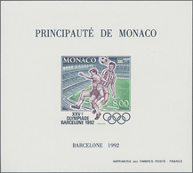 Monaco: 1992, Olympic Summer And Winter Games Barcelona And Albertville Perforated And IMPERFORATE S - Ungebraucht