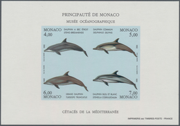 Monaco: 1992/1994, Whales And Dolphins Set Of Three Different IMPERFORATE Miniature Sheets, Mint Nev - Neufs