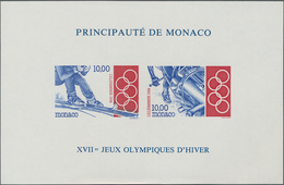 Monaco: 1994, Olympic Winter Games Lillehammer Perforated And IMPERFORATE Special Miniature Sheet Pa - Unused Stamps