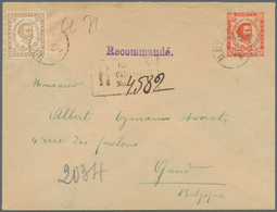 Montenegro: 1893. 5n Scarlet On Thin Yellowish Paper, 145x110 Mm, Correctly Uprated For Sending To G - Montenegro