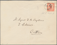 Montenegro: 1897. Letter To Cattaro Franked 5n Orange-red, Perf 11 1/2 Of THRID PRINTING, Tied By "C - Montenegro