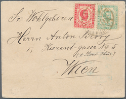 Montenegro: 1901, Letter To Vienna Franked 2n Bluish-green, Perf L10½ (Michel 34 A) And 3n Carmine, - Montenegro