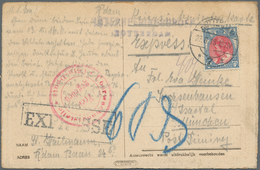 Niederlande: 1918, 15 C Blue/carmine Wilhelmina, Single Franking Due To Pay Solely The Express Fee O - Autres & Non Classés