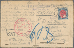 Niederlande: 1918, 15 C Blue/carmine Wilhelmina, Single Franking Due To Pay Solely The Express Fee O - Altri & Non Classificati