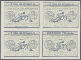 Niederlande - Ganzsachen: 1911. International Reply Coupon 14 Cent. (Rom Type) In An Unused Block Of - Entiers Postaux