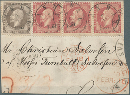 Norwegen: 1861, 8 SK Karmin Im Waagerechten 3er-Streifen Und 1x 3 SK Mit 4x K1 "RANDAL" Auf Briefstü - Storia Postale