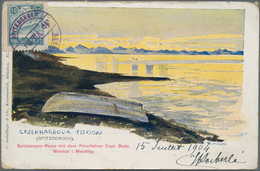 Norwegen - Privatpost Spitzbergen: 1904, 10ö. Slate "POLARPOST", Vignette On Coloured Spitzbergen Pp - Emissioni Locali