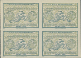 Norwegen - Ganzsachen: Design "Madrid" 1920 International Reply Coupon As Block Of Four 70 Oere Norg - Postwaardestukken