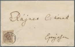 Österreich: 1850: 6 Kreuzer Braun, Handpapier Type III, Linien-Durchstich 14 (sogenannter "Tokayer D - Autres & Non Classés