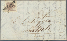 Österreich: 1850 - 1858, Wappenzeichnung 6 Kr. Rosabraun, Entwertet HOHENEMS Und Kaiser Franz Joseph - Autres & Non Classés