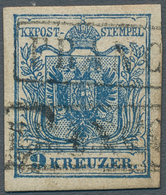 Österreich: 1850, 9 Kr Dunkelblau, Maschinenpapier Type III B, Gut Gerandete Und Frische Marke, Entw - Andere & Zonder Classificatie