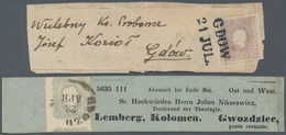 Österreich: 1858/1861, (1.05 Kr Lila) Und (1.05 Kr Grau) Je Auf Zeitungsschleife Mit L2 GDOW Bzw. K1 - Otros & Sin Clasificación