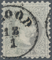 Österreich: 1867, 25 Kr. Grau, Seltene Farbe, Sauber Gestempeltes Exemplar "(BR)OOD 18/1" (Müller 51 - Andere & Zonder Classificatie