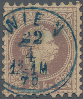 Österreich: 1878. Kaiser Franz Joseph. 25 Kr Grauviolett, Gez. L 10 1/2, Nahezu Ideal Entwertet Mit - Andere & Zonder Classificatie