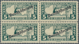 Österreich: 1919, 5 H. Merkurkopf Mit Aufdruck "Deutschösterreich" Im Postfrischen Viererblock In Zä - Andere & Zonder Classificatie