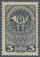 Österreich: 1919, Freimarke 3 H. Schwarzgrau, Postfrisches Stück In Der Seltenen Farbe, Wenig Nach R - Andere & Zonder Classificatie