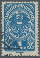 Österreich: 1919, Freimarke 1 Kr. Schwärzlichultramarin, Entwertet Mit Teilstempel Von Wien. Die Mar - Andere & Zonder Classificatie