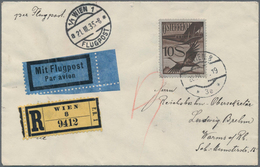 Österreich: 1925, 10 Schilling Einzelfrankatur Auf Flugpost-R-Brief Ab "WIEN 1 A21.III.35.-8 * FLUGP - Other & Unclassified