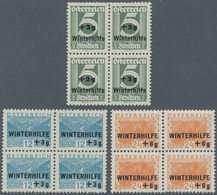 Österreich: 1933, Winterhilfe, Kompletter Postfrischer Luxus-Viererblock-Satz (A.N.K. €440,-). - Otros & Sin Clasificación