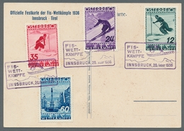 Österreich: 1936, "FIS II" Komplett Mit Dreimal ESST Auf Offizieller Color-Festkarte Als Ersttagskar - Other & Unclassified