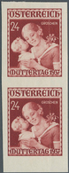 Österreich: 1937, 24 Gr. "Muttertag" Im Ungezähnten Senkrechten Paar, Bugspur. - Otros & Sin Clasificación