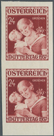 Österreich: 1937, 24 Gr. "Muttertag" Im Ungezähnten Senkrechten Paar, Bugspur. - Andere & Zonder Classificatie