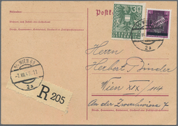 Österreich: 1945, 6 Pf Dkl'bläulichviolett "3.Wiener Aushilfsausgabe" Und 30 Pf Olivgrün Wappen, Mis - Other & Unclassified