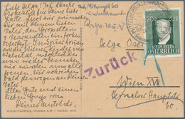 Österreich: 1948, KLEINWALSERTAL: 20 G Dkl'grün "Ziehrer", Einzelfrankatur Auf Ansichtspostkarte Mit - Otros & Sin Clasificación